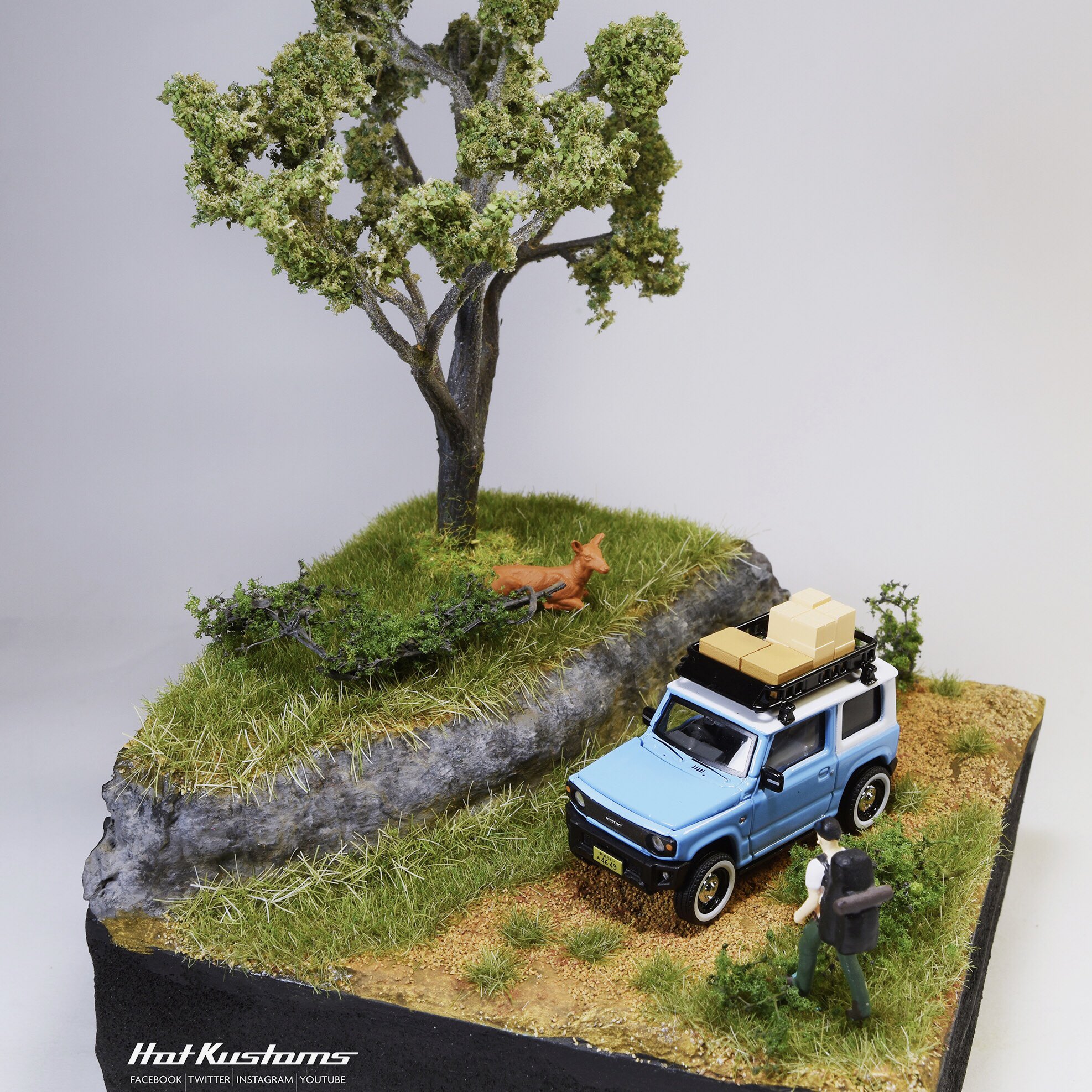 Hot Kustoms on X: “Need a ride?” 5x5” mini nature diorama