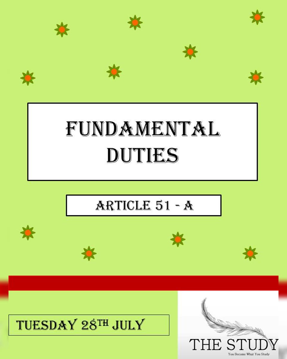 TheStudy11's tweet photo. Fundamental Duties Article 51- A 
Please watch on my Youtube Channel The Study
Link : https://t.co/5dVRS2TfhE https://t.co/ELENbZp3Ju