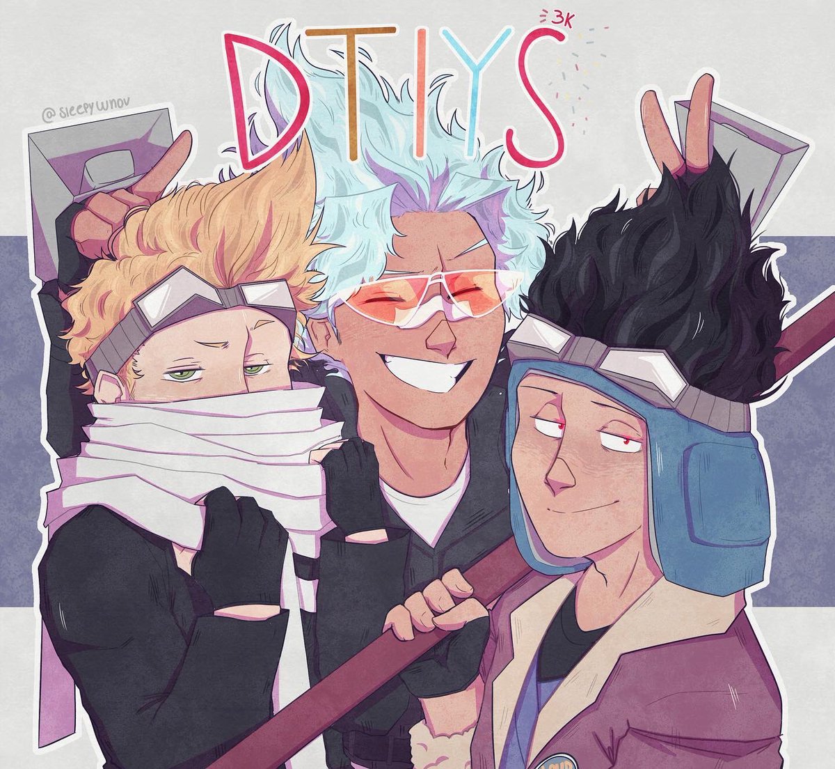 sleepylunov's tweet photo. Here it is the DTIYS for the 3k on Ing (maybe for 100 here too heh)
Well, Rooftop boys Suit Swap!
If u are doing it the tag me so I can see it! (Idk how this works on Twitter tbh)
Thank u! 💕✨

#mha #BokuNoHeroAcademia #aizawashota #eraserhead  #oboroshirakumo #presentmic #dtiys https://t.co/mSFjyzkRvx