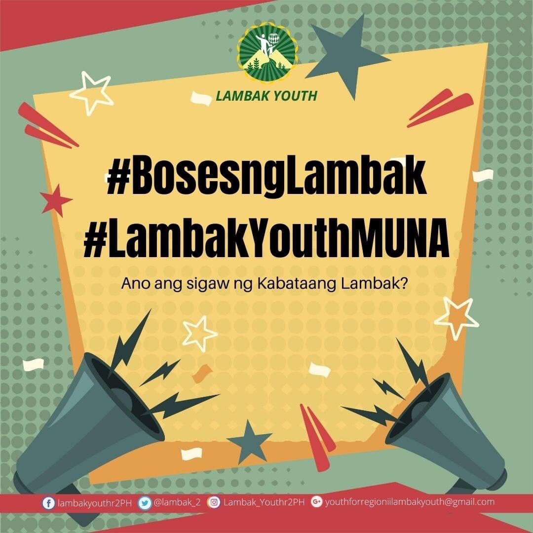 lambak_2's tweet photo. Itutuloy natin ang pagsigaw gamit ang mas pinalakas at mas pinalawak na #BosesNgLambak!

Sama-sama nating idagundong ang boses ng Kabataang Lambak! Lumaban at tumindig para sa kabuhayan, kalusugan, karapatan, at kaligtasan ng mamamayang Pilipino!

#BosesNgLambak
#LambakYouthMUNA https://t.co/y1KjXAVDiP