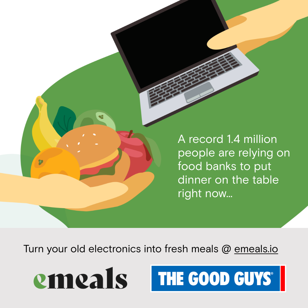 ecoactiv_au's tweet photo. Proud to be working with Australia’s biggest appliance retailer @thegoodguys

You can now turn your old appliances and electronics into fresh meals! 

Head over to https://t.co/etYE9dWlQR to learn more

#proudpartners #ewaste #recycling #circulareconomy https://t.co/YCWnQlFyej