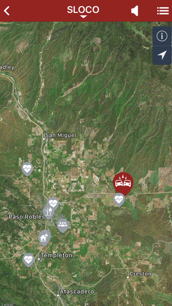 CALFIRE_SLO's tweet photo. TRAFFIC COLLISION: E HWY 46 x Union Rd. #UnionIC responding. Use caution while driving in the area. #PasoRobles #CountyofSlo #PulsePoint https://t.co/v0AWD2SfPz