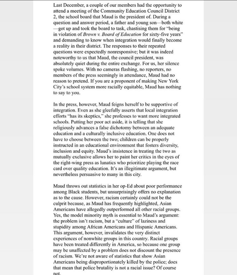 BALA_NYC's tweet photo. “You cannot oppose anti-racism and effectively represent Black and Brown people. It’s impossible.” @MaudMaron has no business having a career in public defense, and we’re ashamed that she works for the Legal Aid Society. https://t.co/6en6L4anGE