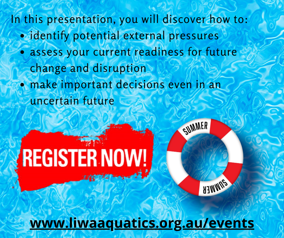 LIWA Aquatics and Futurist <a href="/gihanperera/">Gihan Perera</a> have teamed up to present a Free Webinar to LIWA members 14th August 2020. Register today to avoid missing out bit.ly/2OZSGo4 #webinar #liwaauatics #pd