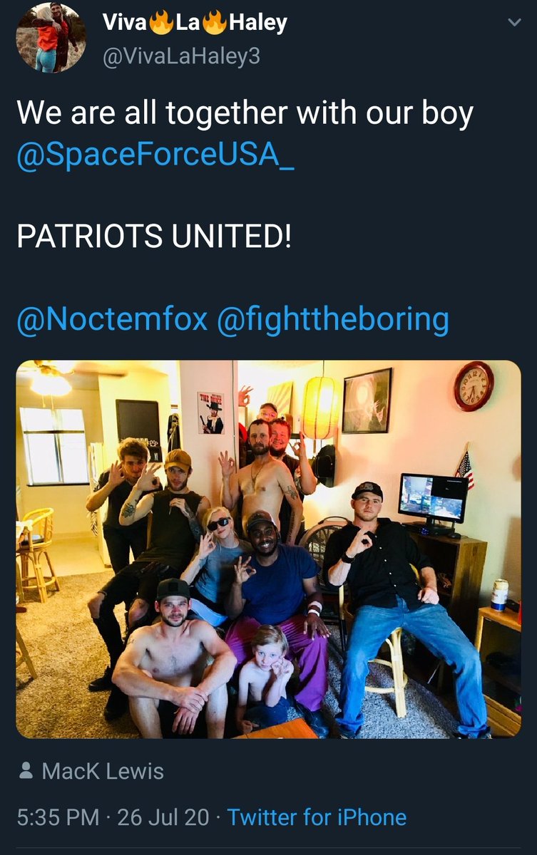 PDXshield's tweet photo. Haley Adams posted this to her Twitter. There appears to be a fascist-sympathing gathering, including Reggie Axtell, Mack Lewis, Skylor Jernigan, and Daniel Baxter Worth. There is some indication that they are planning to cause trouble downtown. 

#PDXfashcard #DefendPDX https://t.co/KvzHZYN26T