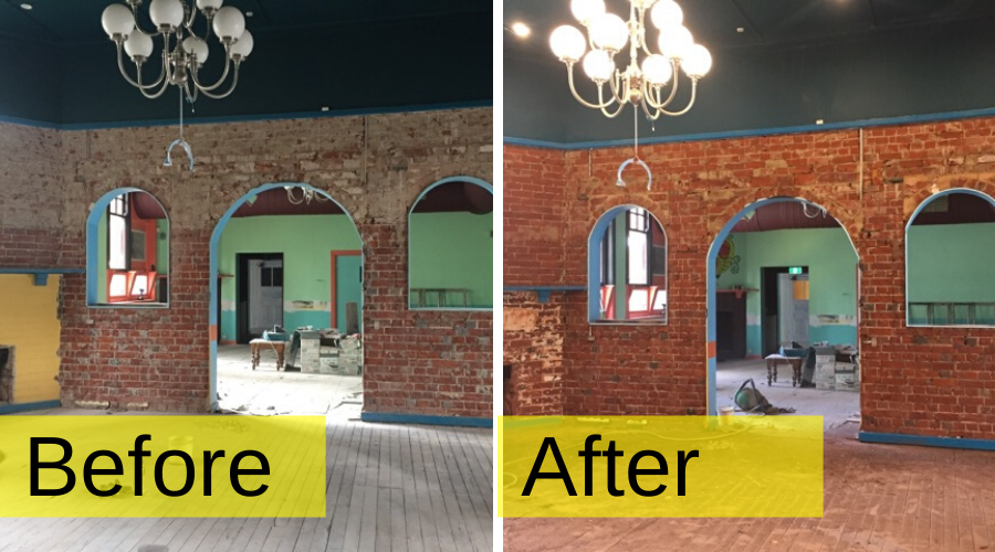 ausenviroblast's tweet photo. Soda blasting. cleans heritage brick and stone and blasts away grime, soot and other contaminants while at the same time not impacting on the structural integrity or profile of the substrate beneath. https://t.co/r7Q5HYYVgn #Adelaide @quillfalconaus https://t.co/DOytJwDL62