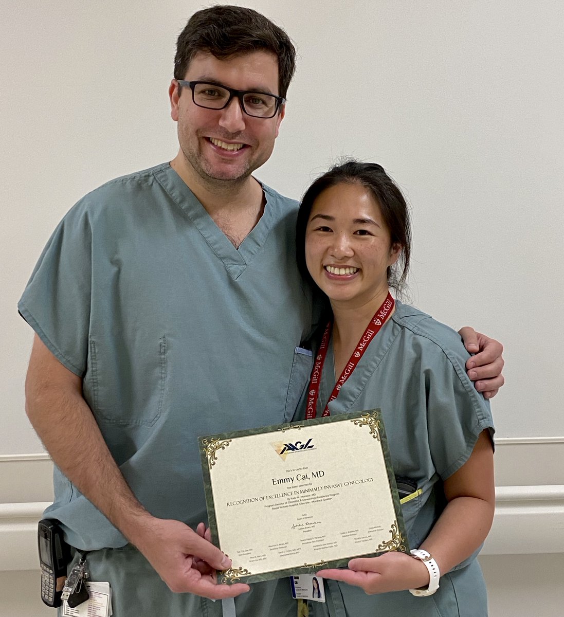 Congratulations to Dr. Emmy Cai, this year’s recipient of the AAGL “Recognition of Excellence in Minimally Invasive Gynecology” award. Well done Emmy and keep up the great work!