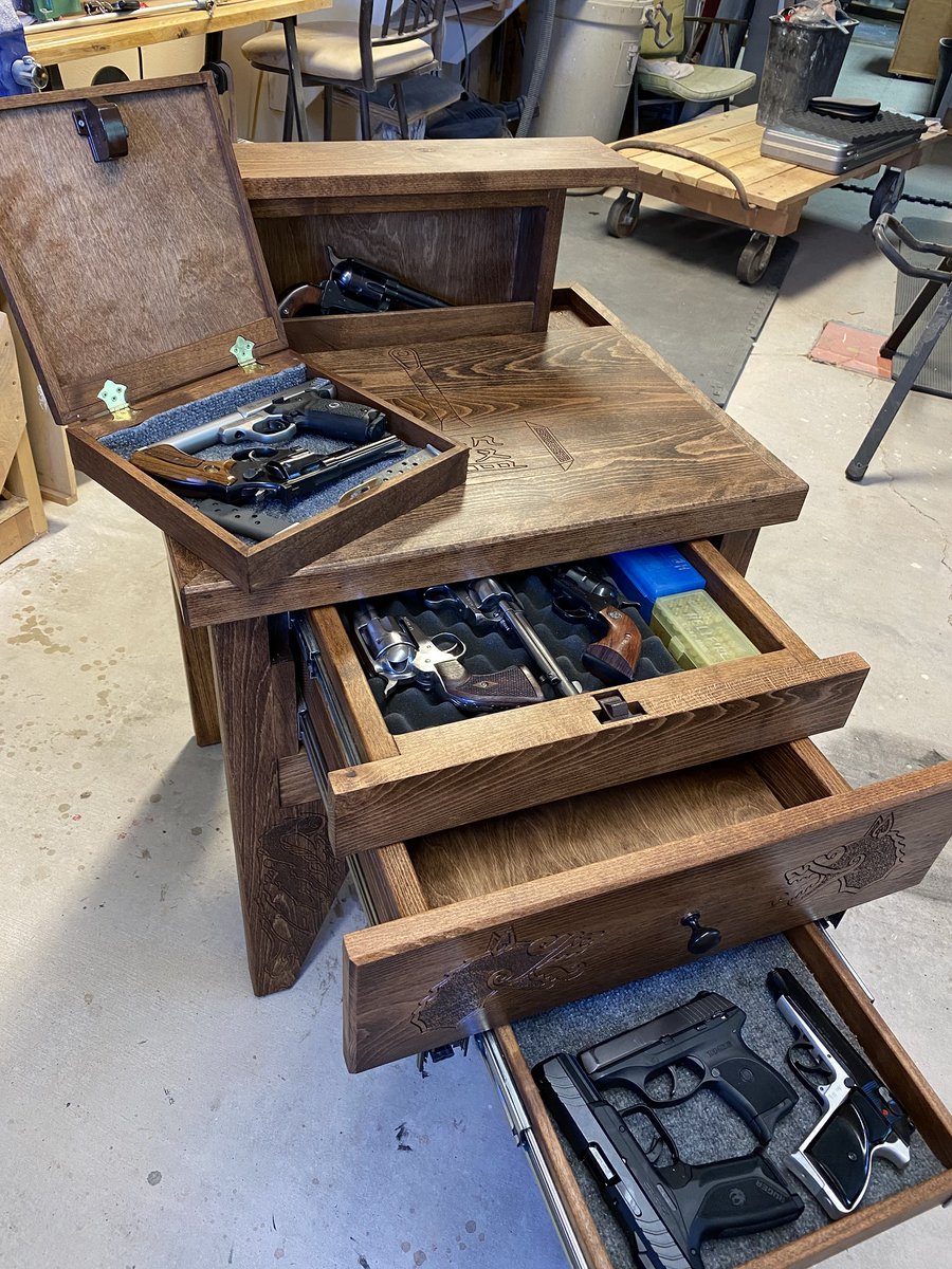 A viking style nightstand with more hidden compartments than you'd expect to find in a nightstand! 
Will come in handy for all the "bumps in the night"!

Don’t pay attention to these, they just help us grow!
viking, nightstand, homedefense, bumpinthenight, hideagun, thorshammer
