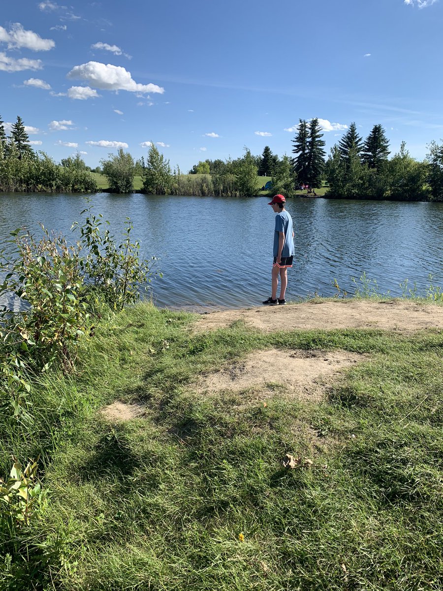 All_inChange's tweet photo. Checking out fishing spots for our August #Staycation2020. Location suggestions within 90 min of #Yeg welcome. This is at Cardiff. #fishing #notanangler #wormsaregross #momlife https://t.co/wl4qtv5qB6