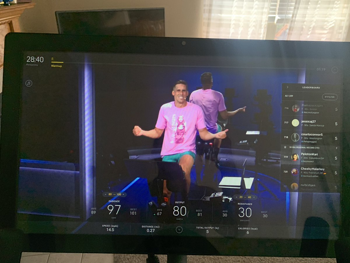KariChadd3's tweet photo. Another awesome ride with @codyrigsby today. Took the 10 min warm up and 30 min Britney Spears rides. One of my favorite rides so far. Best investment I made during Covid was getting a Peloton. #lifechanger #LegendsOfFun  @onepeloton https://t.co/kqQeN8aebB