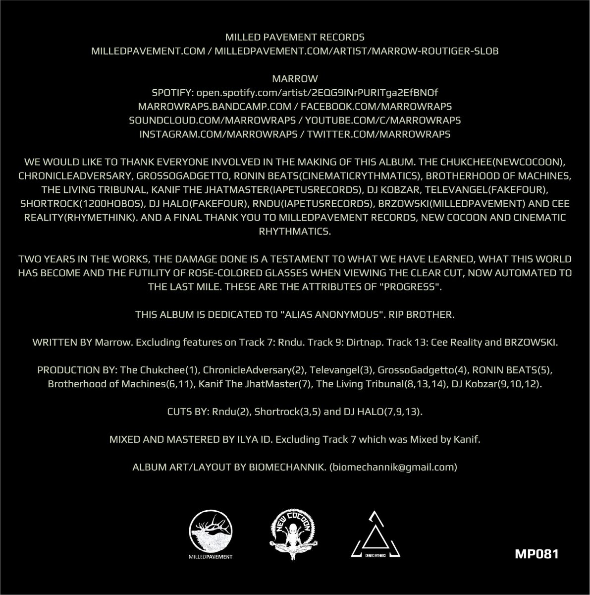 marrowraps's tweet photo. T.D.D liner notes. Album drops this coming Friday. #thedamagedone #marrowraps #milledpavementrecords #cinematicrhythmatics https://t.co/qBjmoXoSwS