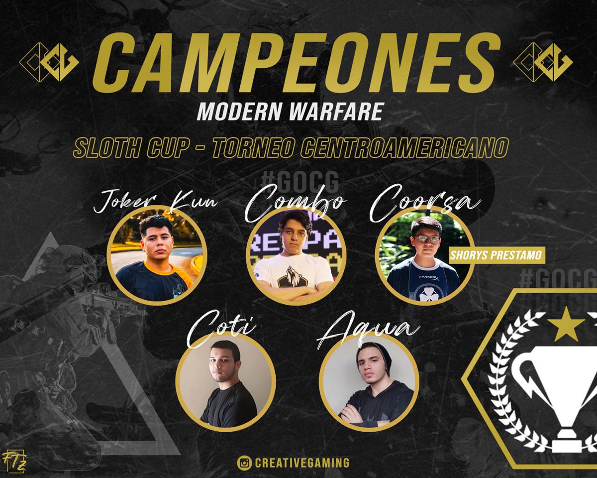 Combo_Ex's tweet photo. Campeones de #SlothCup de centroamerica π©π΄π¬πΉπ΅π¦π¨π· #CreativeGaming #TeamRenovator #TournamentReady
@JJuanxJ @cFuZzion @TheJokerKun @AndresAF13 https://t.co/TuZUOQtk18