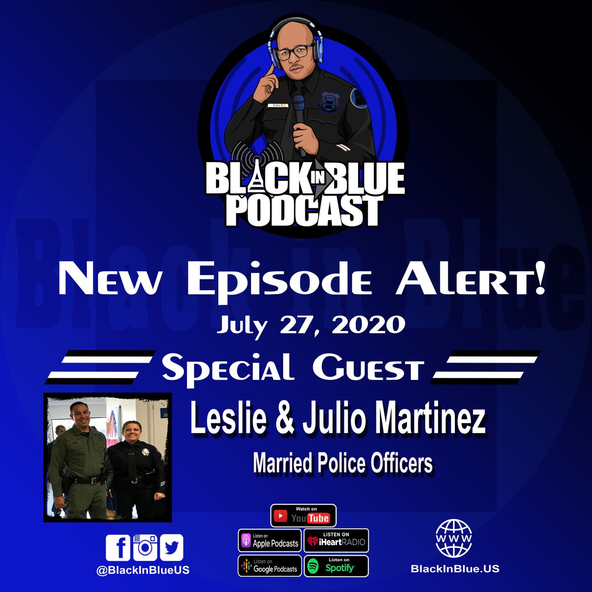 If you saw Black in Blue Live and want some more Latin Heat, a new episode of the Black in Blue Podcast drops tomorrow with Latino married cop couple Leslie & Julio Martinez. Check it out on YouTube and all podcast platforms.
#NewEpisode #Podcast #CopCouple #Latinos #BrownCops