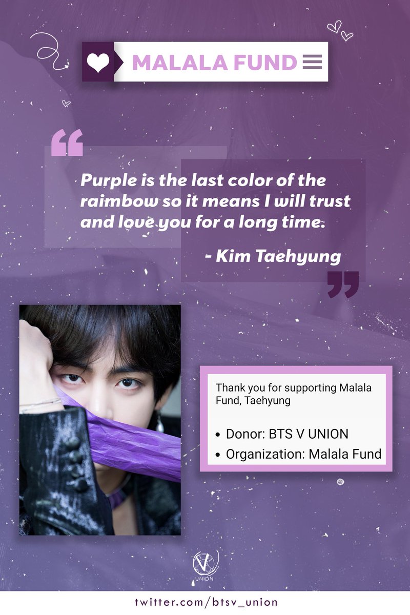 V Union Archive Taehyung Gave Special Meaning To The Colour Purple Defining Long Lasting Love Trust Purple Also Represents Female Empowerment Symbolising Women S Rights Dignity V Union Donated To