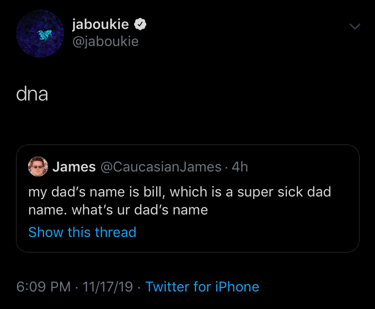 jaboukiedeleted's tweet photo. 11/17/19 6:09 PM https://t.co/vCssLvsrPI