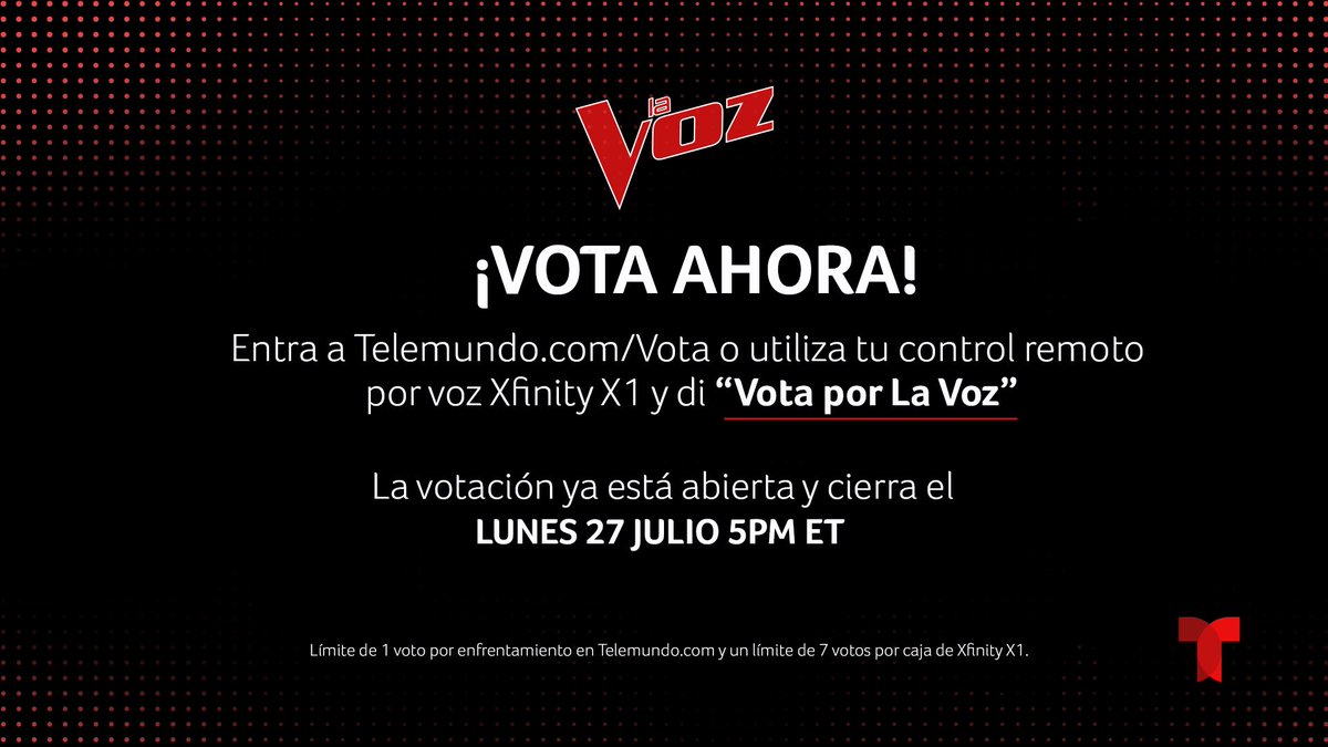 La Voz Us En Twitter Es Hora De Votar Por Tu Favorito De Lavozus Sigue Las Instrucciones Y Recuerda Que Las Votaciones Cierran El Lunes 27 De Julio A Las 5pm