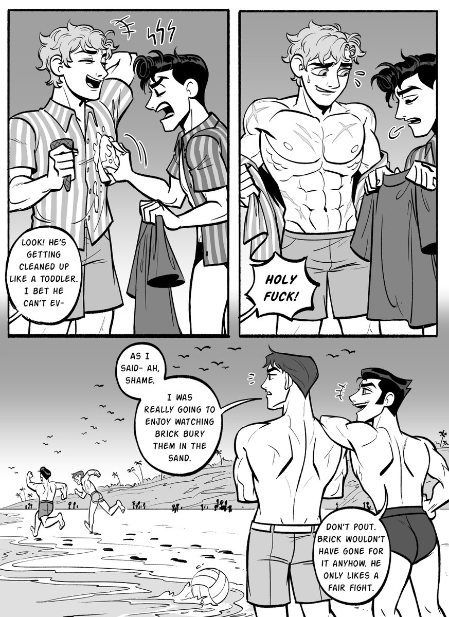 ☀️ Beach Boys ?️ (part 2)

For my new followers, this is based on my comic entry Rockababy! Please go support with Like, comments and ratings! It would mean the world to me! 
https://t.co/LVulz48ezS 