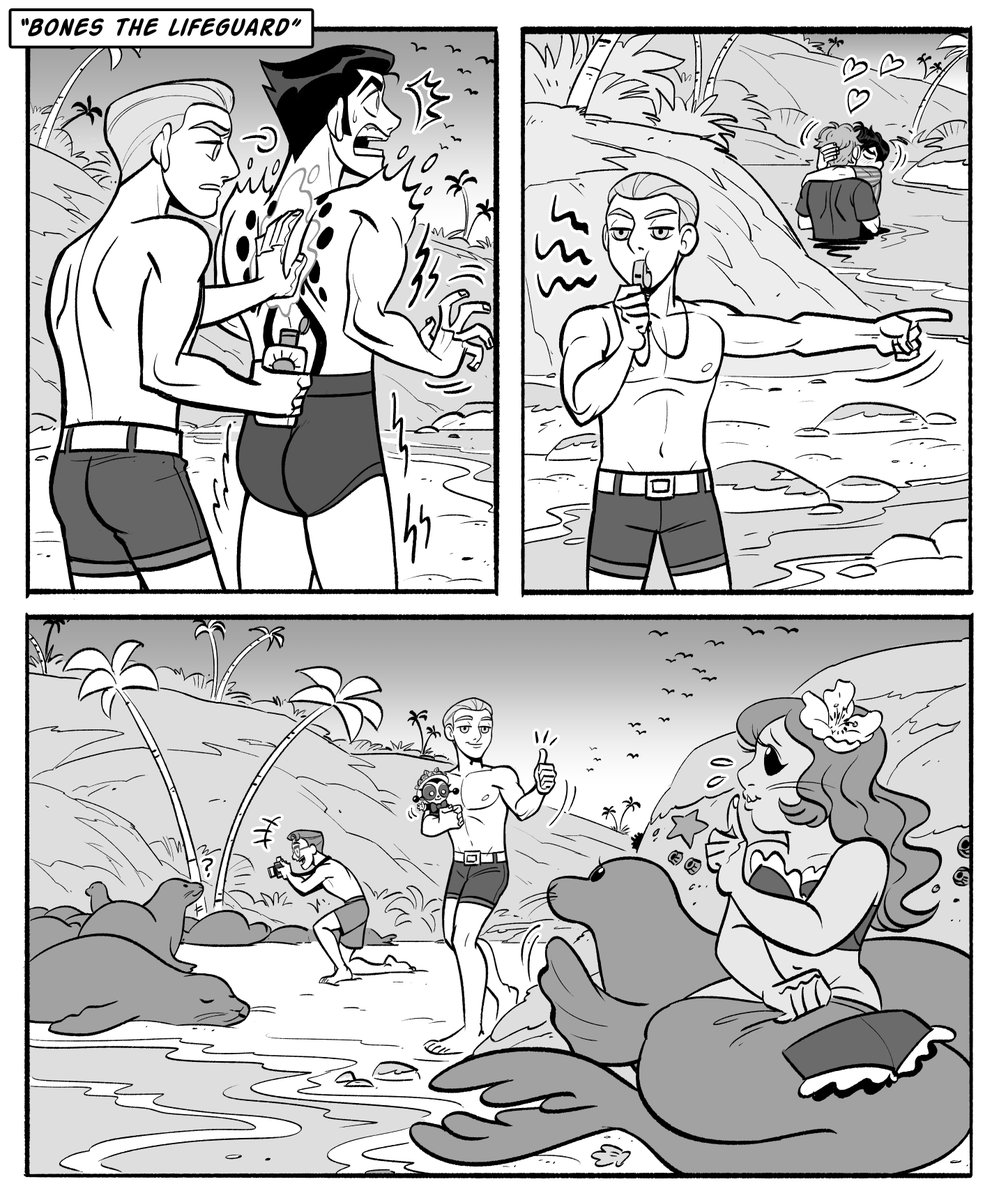 ☀️ Beach Boys ?️ (part 2)

For my new followers, this is based on my comic entry Rockababy! Please go support with Like, comments and ratings! It would mean the world to me! 
https://t.co/LVulz48ezS 