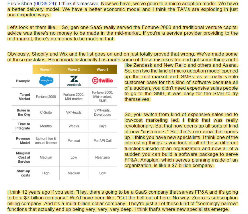 9/ Better delivery model+better economic model+TAM expansion = Cambrian explosion of SaaS companies $ZEN