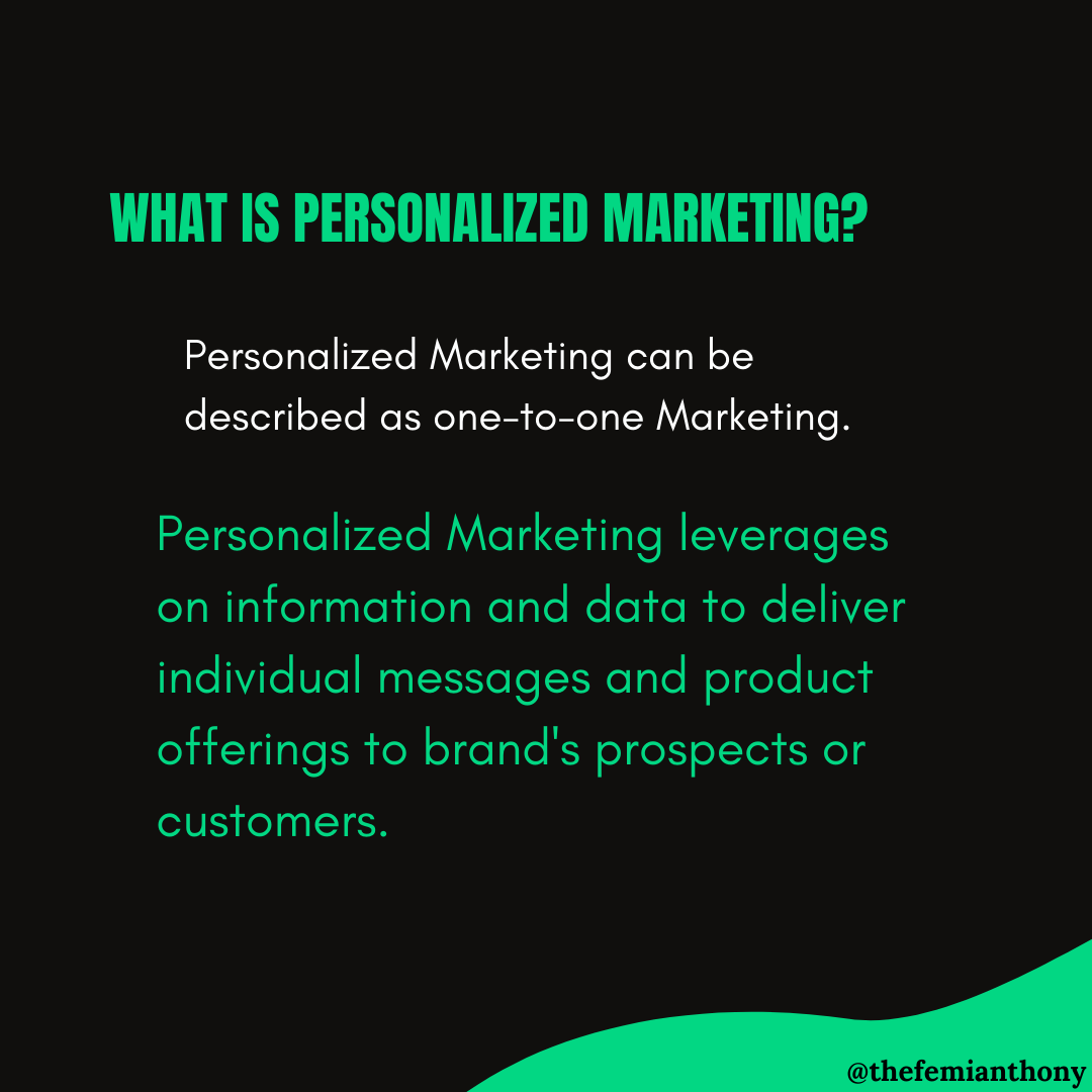 In the last few years, Digital & Marketing trends have changed. Technology went from innovation for humans to empowering millenials in connecting with people, friends & brands.This is why brands need to adopt Personalized Marketing for optimum business growth. #TheFemiAnthony