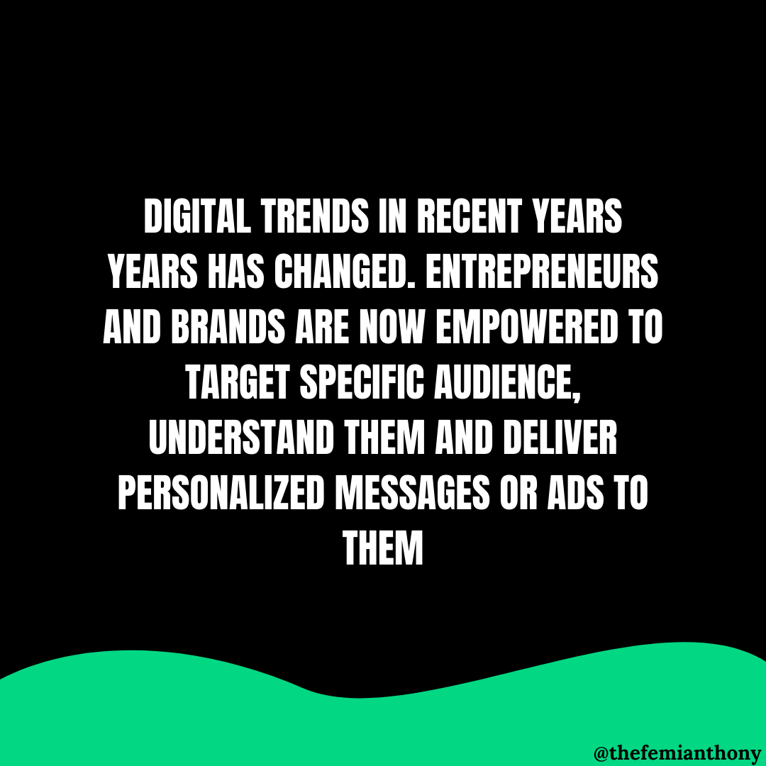 In the last few years, Digital & Marketing trends have changed. Technology went from innovation for humans to empowering millenials in connecting with people, friends & brands.This is why brands need to adopt Personalized Marketing for optimum business growth. #TheFemiAnthony
