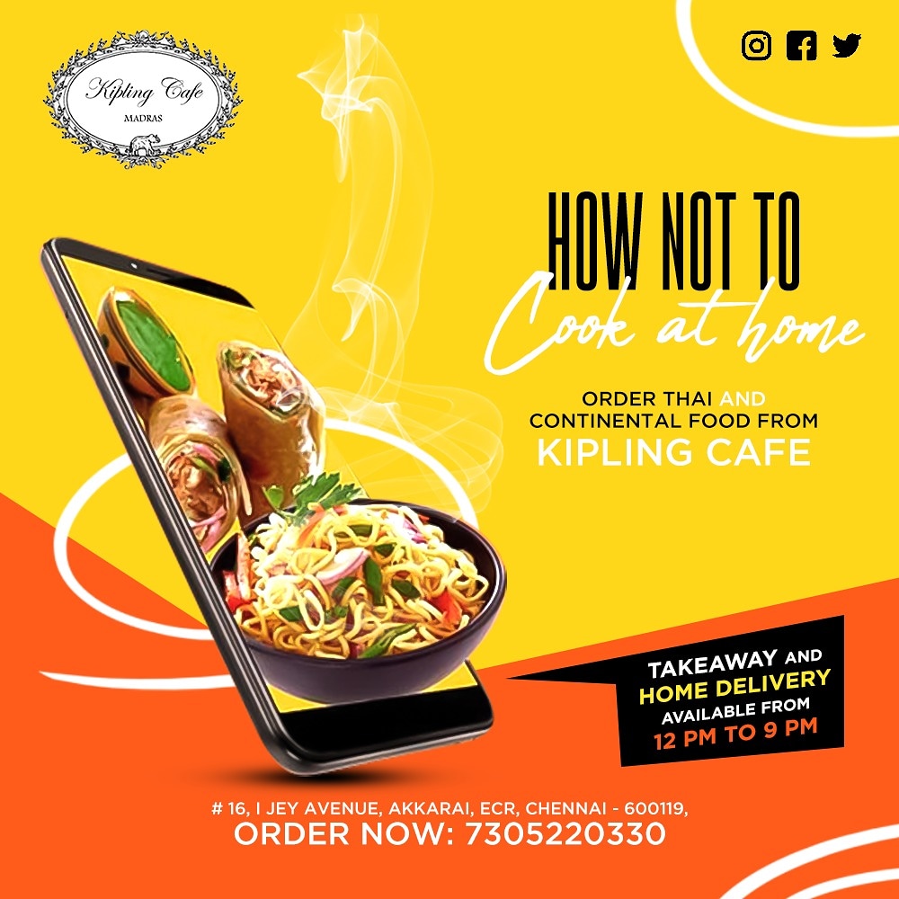 KiplingCafe's tweet photo. Leave the cooking to the experts! Order now from Kipling Café for Takeaways and Deliveries at 7305220330 from 12 pm to 9 pm! Stay safe, stay at home!! #nowopen #kiplingcafe #ecr #brandnewworld #homedelivery #takeaway #staysafe #stayathome https://t.co/bvRcXWHbEZ