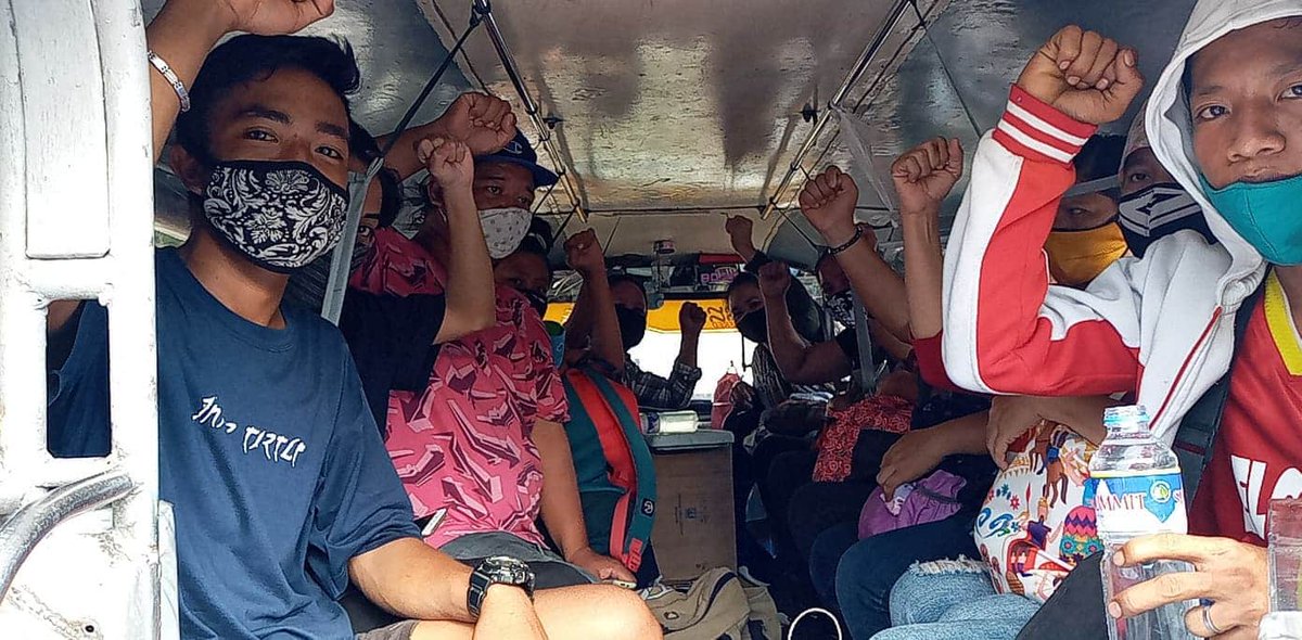 uplbperspective's tweet photo. LOOK: The Cavite 64 remains held for no explicit reason at a covered court beside the Carmona Police Station in Brgy. Maduya, Carmona, Cavite.

Photos of Cavite 64 from Bagong Alyansang Makabayan Cavite

#SONAgKAISA
#FreeCavite64 https://t.co/XW24fB4QvI