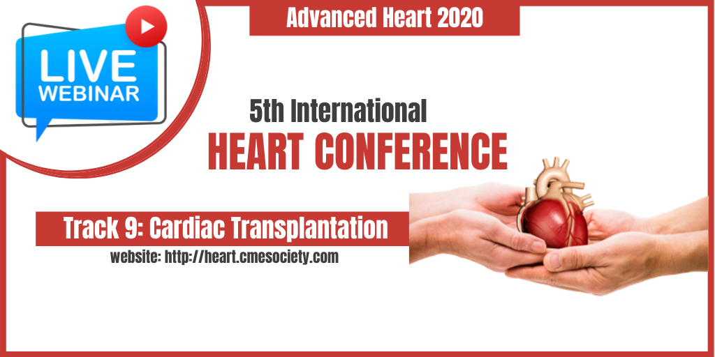 advheart_2020's tweet photo. #webinaralert - Advanced Heart 2020
Track 9: Cardiac Transplantation

Interested to attend? Visit - https://t.co/ynPhjys7JS

#cardiotwitter #Cardiology #COVID__19 #research #webinars #Online #learning #healthcare #HeartFailure #abstract #speakers https://t.co/KH12k1qMrv