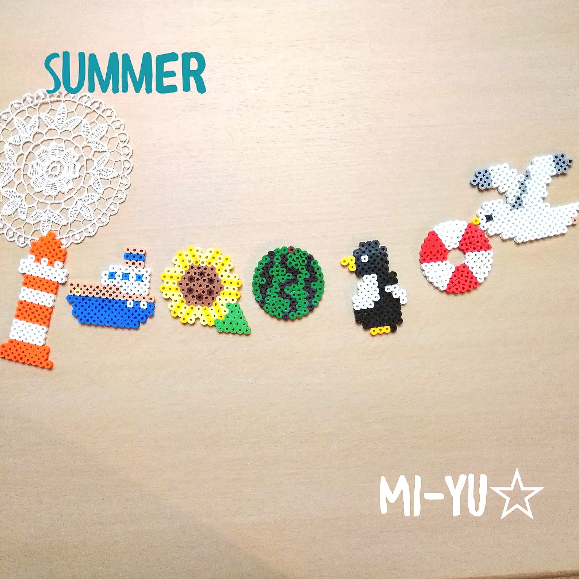 Mi Yu のアイロンビーズ アイロンビーズアート Summergarland アイロンビーズ アイロンビーズmiyu パーラービーズ 夏休み 夏 海 夏休みの宿題 自由研究 T Co Xfkhyryvkm Twitter