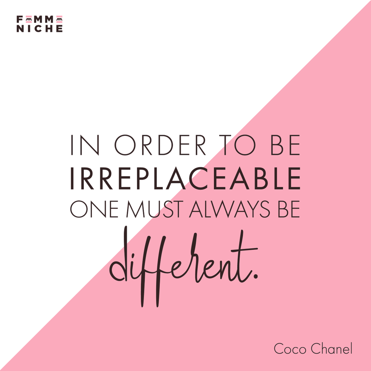 FemmeNiche's tweet photo. Above all, be yourself - always.
Dress how you like, use what you like.
However you identify yourself, remember that clothes donโt have gender!
#femmeniche #feminism #quotesforyou #womenwithvoices #cocochanelquotes #cocoquotes #fashion #beyourself #clothesdonthavegender https://t.co/j7gNmVpz80