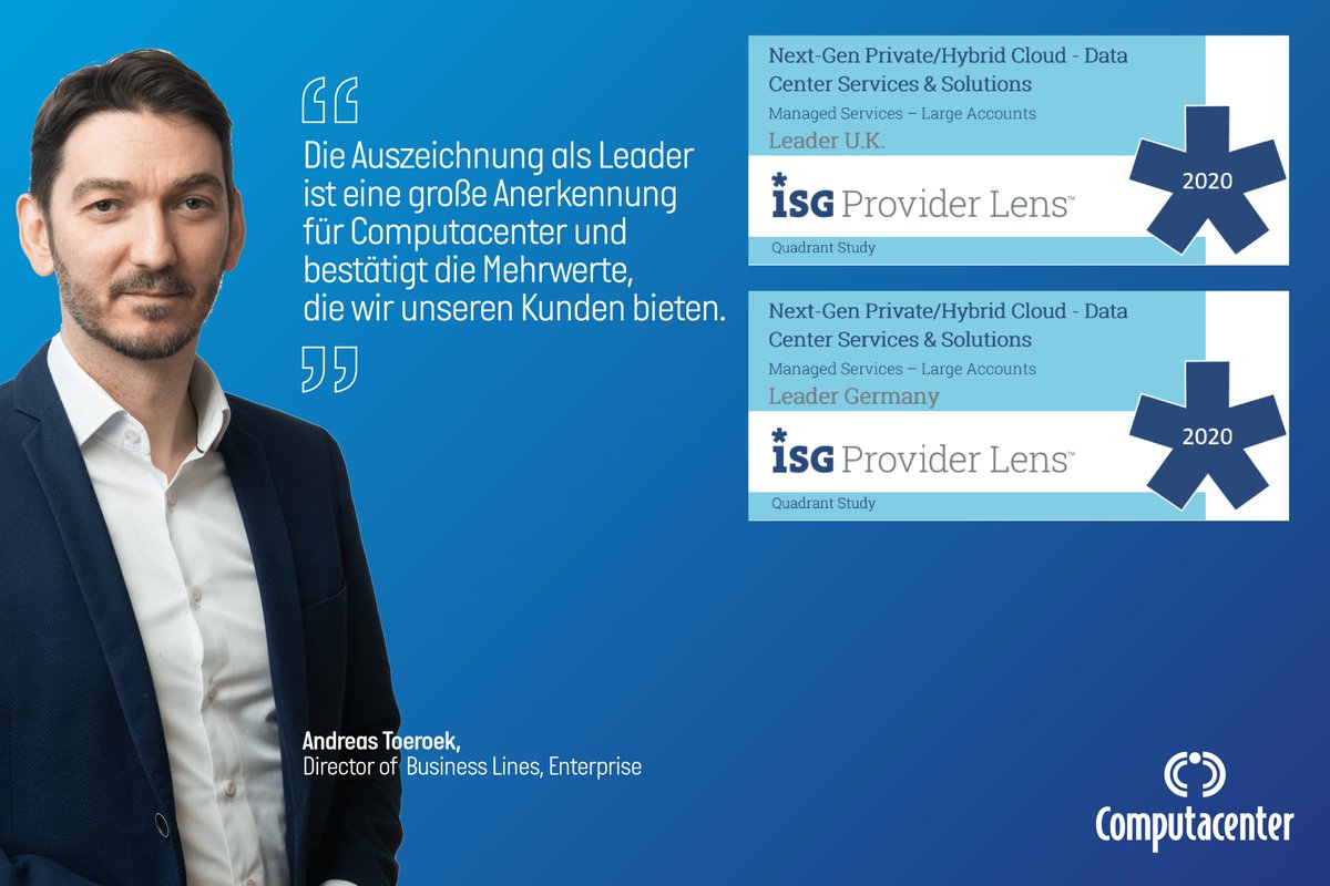 computacenterDE's tweet photo. Leader in Deutschland und UK 🙌🏼 Computacenter wurde von der ISG-Provider Lens™-Studie für Next-Gen Private/Hybrid Cloud Data Center Services &amp; Solutions ausgezeichnet! https://t.co/HHRhGhlUfd https://t.co/xqWx4yb0uM