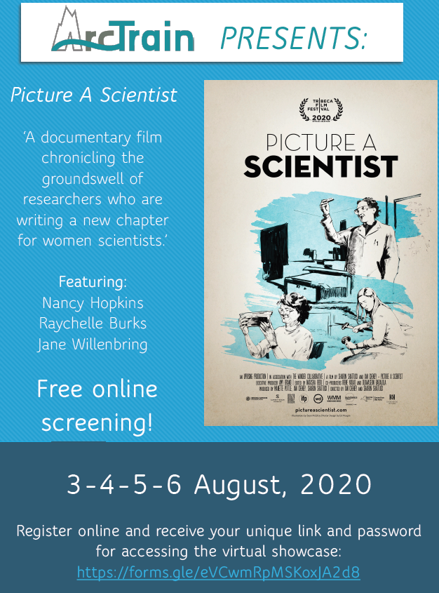 IRTG_ArcTrain's tweet photo. Our colleagues from #ArcTrain Canada organised an online screening of the documentary 'Picture A Scientist' dealing with the challenges of #WomenInSTEM.
Register here to watch between August 3rd and 6th: https://t.co/yDEuVE8DvP
Read about the project: https://t.co/8LGxH45wjh https://t.co/niEYHHsPSQ