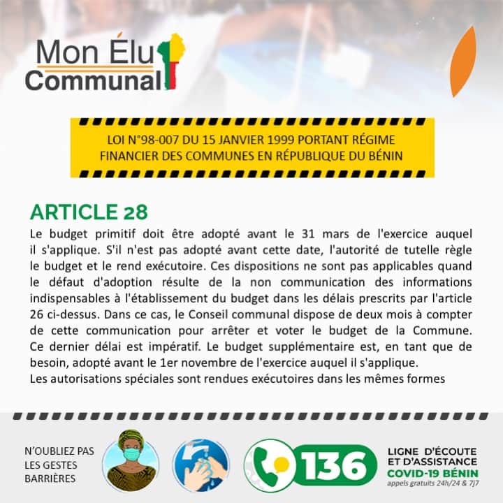 HOUEDANOURegina's tweet photo. S'aviez-vous que certaines recettes recouvrées par les institutions centrales sont restituées ou ristournées à la commune selon des modalités définies?
#MonEluCommunal
#NIMD @wasexo @ab_benin @villeAvrankou @LaTeam_229 @WeAreNIMD @Benin_retweet @229robot @ancbenin @MouvementNTC https://t.co/J73CuxhwZv
