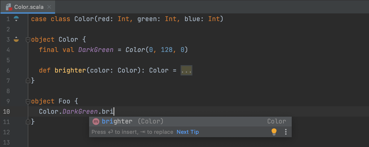 IntelliJScala's tweet photo. A sneak peek at IntelliJ Scala plugin 2020.2: Hoogle Completion https://t.co/cYyp7Dlh5T