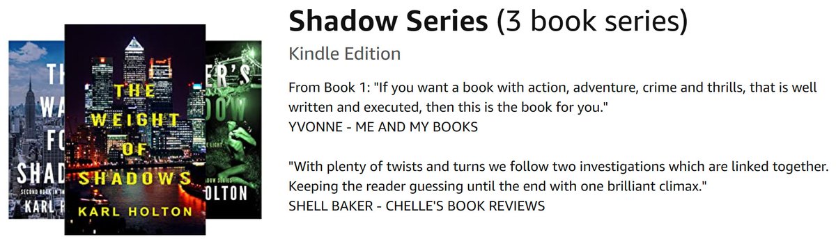 From Karl Holton '@KarlHolton SHADOW SERIES Gripping crime thriller mysteries with twists from beginning to end amazon.com/gp/product/B07…