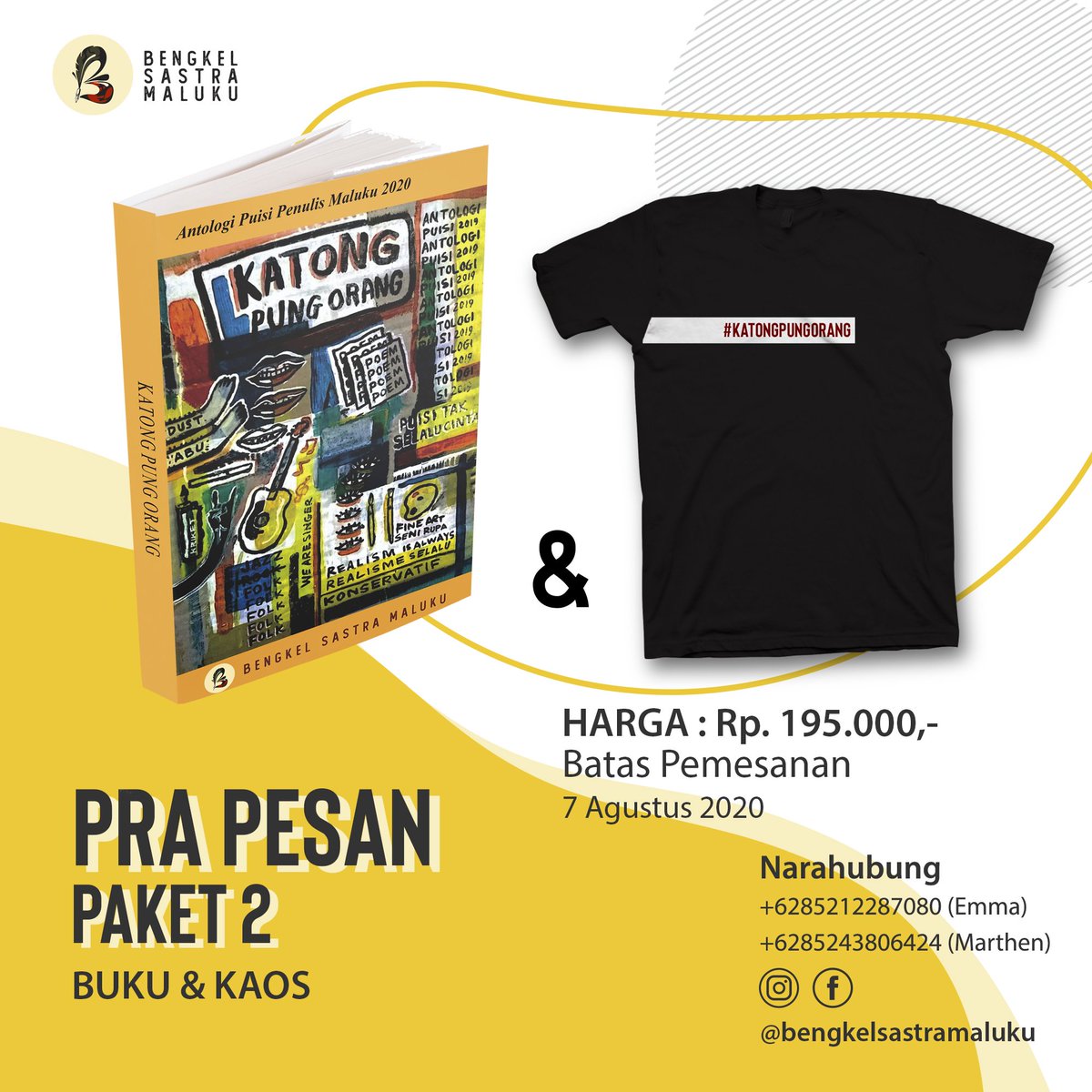 paket 2; buku  + kaos