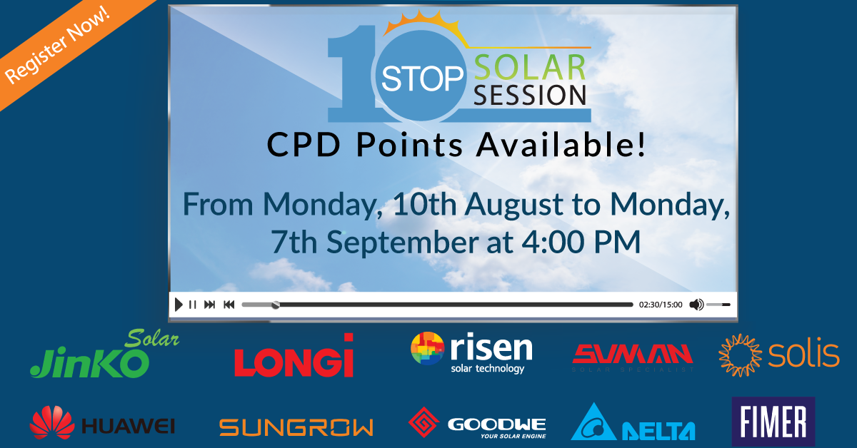 OneStop_wh's tweet photo. One Stop would like to invite you to attend 5 FREE digital installer training sessions.
👉Early registration ticket: https://t.co/dUgzkxekdY
#onestopwarehouse #solar #onestopevents #webinar #renewableenergy #solarpanels #solarinverters #solarenergy #greenenergy https://t.co/1ZJ6BL9aUU