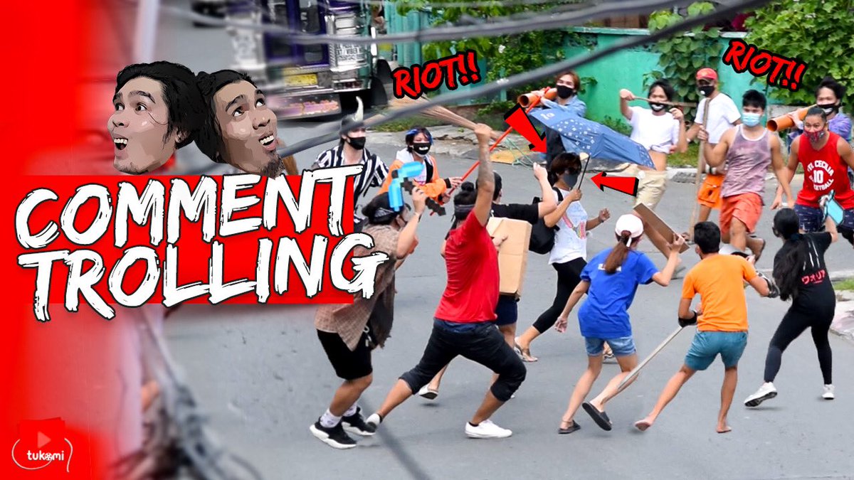 TukomiOfficial's tweet photo. Hohohoooy!! Anung gagawin mo pag napag gitnaan ka ng isang malawakang RIOT? Tignan ang reaksyon ng na prank namin! πππ»
βMag RIOT ng may Social Distancing!β | Comment Trolling
ππ» https://t.co/jNwLi3JmVl
#TukomiCommentTrolling #GoodVibesSquad https://t.co/VBea8nR9j2
