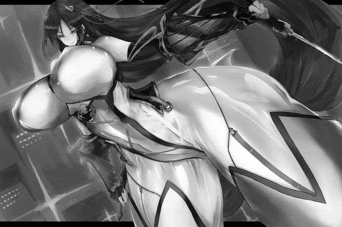 #絵をモノクロにするとかっこいい 