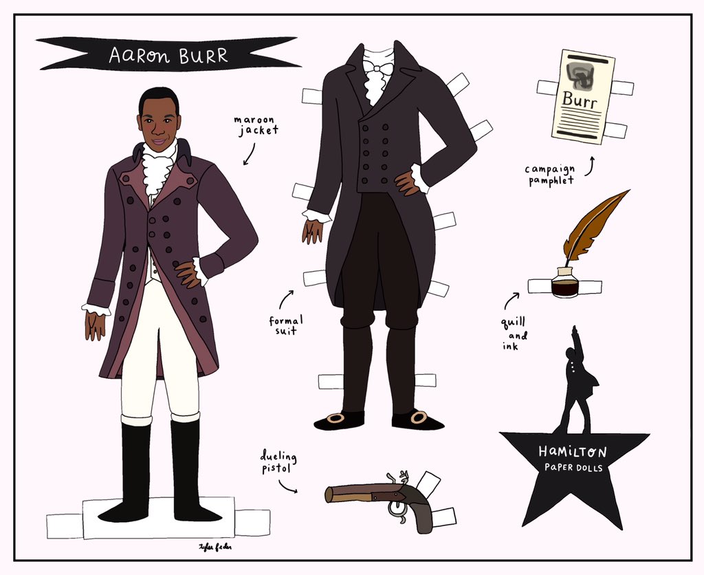 I forgot to post about these when the Hamilton movie went up but I made these paper dolls for @VividSeats a hundred years ago and they're still free to print at full res if ya like ? https://t.co/wTerVPec2T 