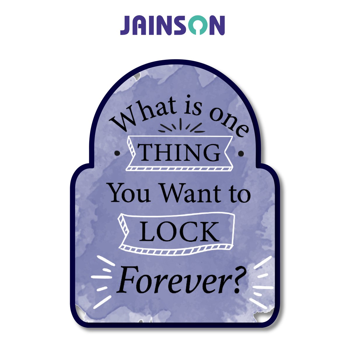 JainsonLocks's tweet photo. Tell us your one favorite thing, which you want to lock forever?
#Age #Wealth #Health #Love #LockForever #NeverLetItGo #OneThing #MostDesired https://t.co/UH7W3xFRxN
