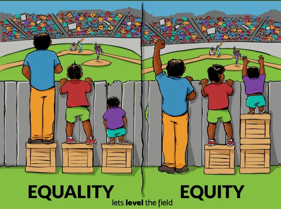 Elmesh's tweet image. Let us be reminded Equality is not Equity. The measure of a strong society is on how it treats it&apos;s weakest link.  #1Man1Vote1Shilling