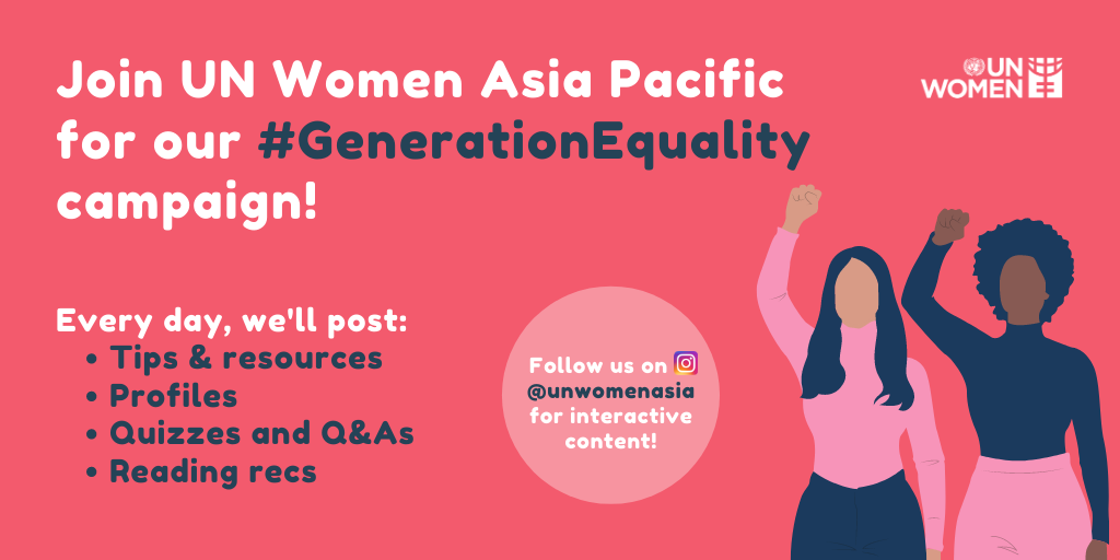 affald pegefinger Søgemaskine optimering UN Women AsiaPacific on Twitter: "📢 Join UN Women Asia Pacific to stand up  for #GenerationEquality we'll share tips and resources on how you can join  the fight for gender equality and