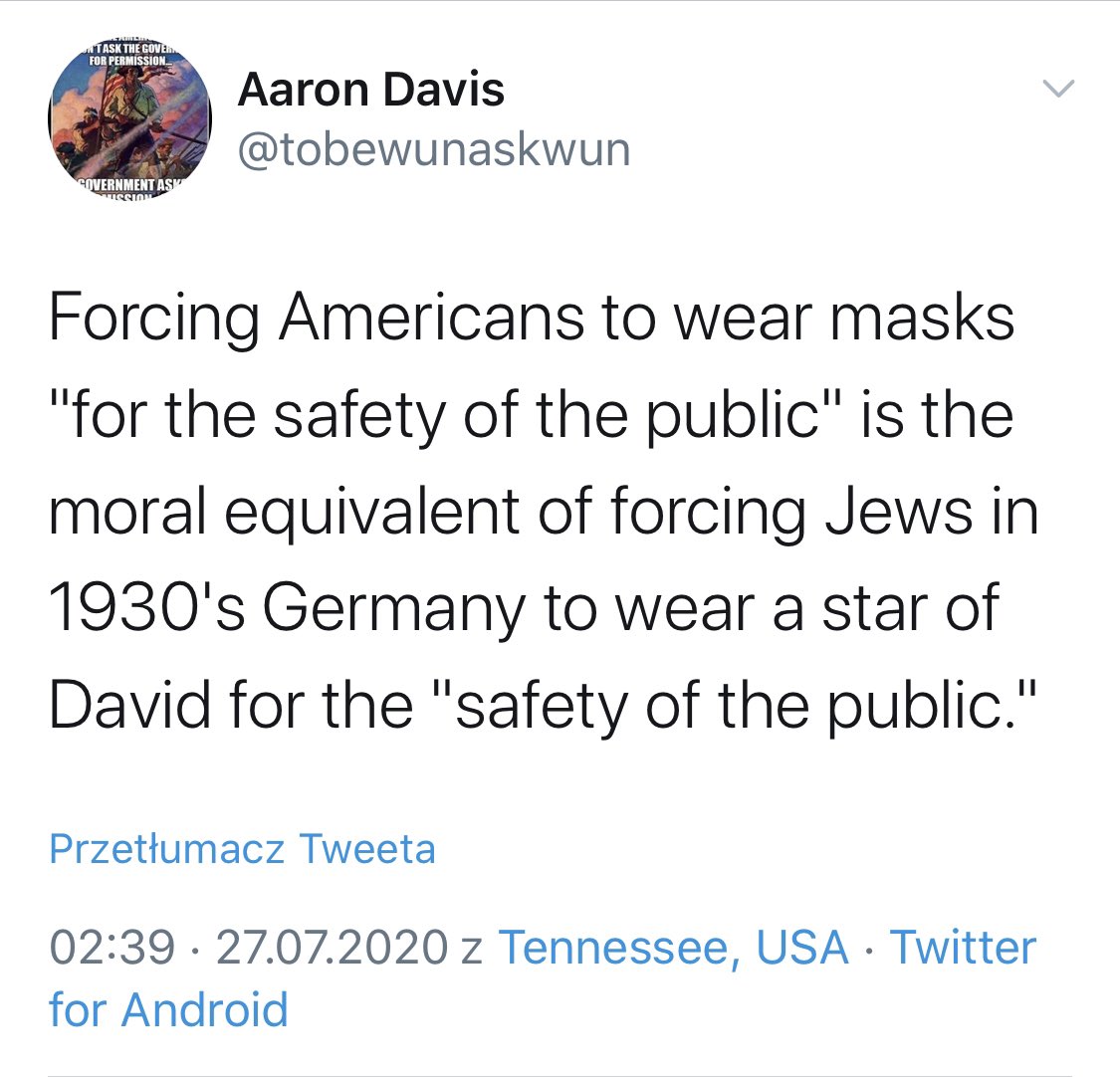 AuschwitzMuseum's tweet image. A mask is not a yellow star. Such a comparison is disrespectful to Jews humiliated by it during the Holocaust.

Wearing a mask is a sign of our moral responsibility for the safety of us all. It protects health &amp;amp; lives. 

Visitors of @AuschwitzMuseum are requested to cover faces.
