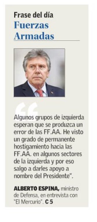 RafaelHarvey3's tweet photo. Sr. @albertoespina , es muy distinto defender nuestras FFAAs que defender la CORRUPCIÓN, como lo hace Ud.,y si tiene antecedentes que “sectores de izquierda hostigan a las FFAAs”, haga acciones y no “cartitas” cobardes a los medios. Para eso tiene un “ejército” de abogados.@Emol https://t.co/u1n7kTBzls