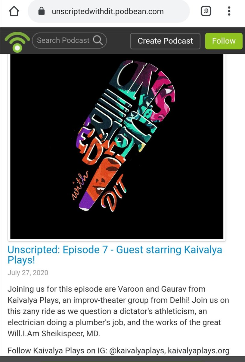 UnscriptedwDIT's tweet photo. Since our Podcast #UnscriptedwithDIT hit 1K downloads in just 5 weeks of it's launch, we celebrated by inviting Varoon, @VaroonPAnand & Gaurav, @gauravnijjer from Kaivalya Plays to Episode #7 as guests & it felt so organic throughtout! ππ₯°
Smartlink:
https://t.co/4RvAoVEadg
+ https://t.co/lHReMkjiIZ