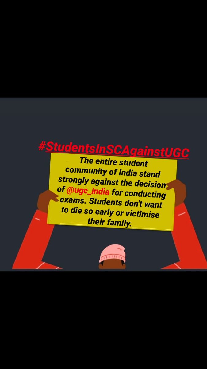SenSrij19ani's tweet photo. No exams should be conducted in times of corona. The cases have crossed 11 lakhs as we all know. If exams are conducted things can go haywire. ...
@PMOIndia
 @HRDMinistry
 @ugc_india
 @DrRPNishank
#StudentsInSCAgainstUGC https://t.co/SmBdFctv3e