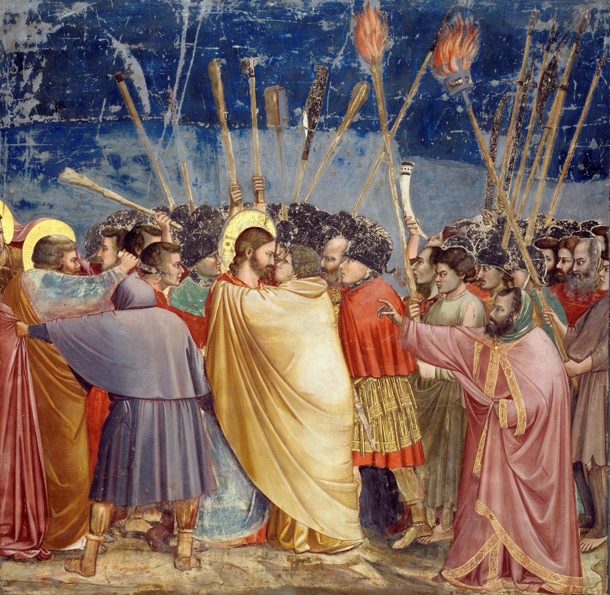 kiss of judas by giotto: what makes this one great is the stares they give each other amidst all the chaos in the bg. good ol 8/10