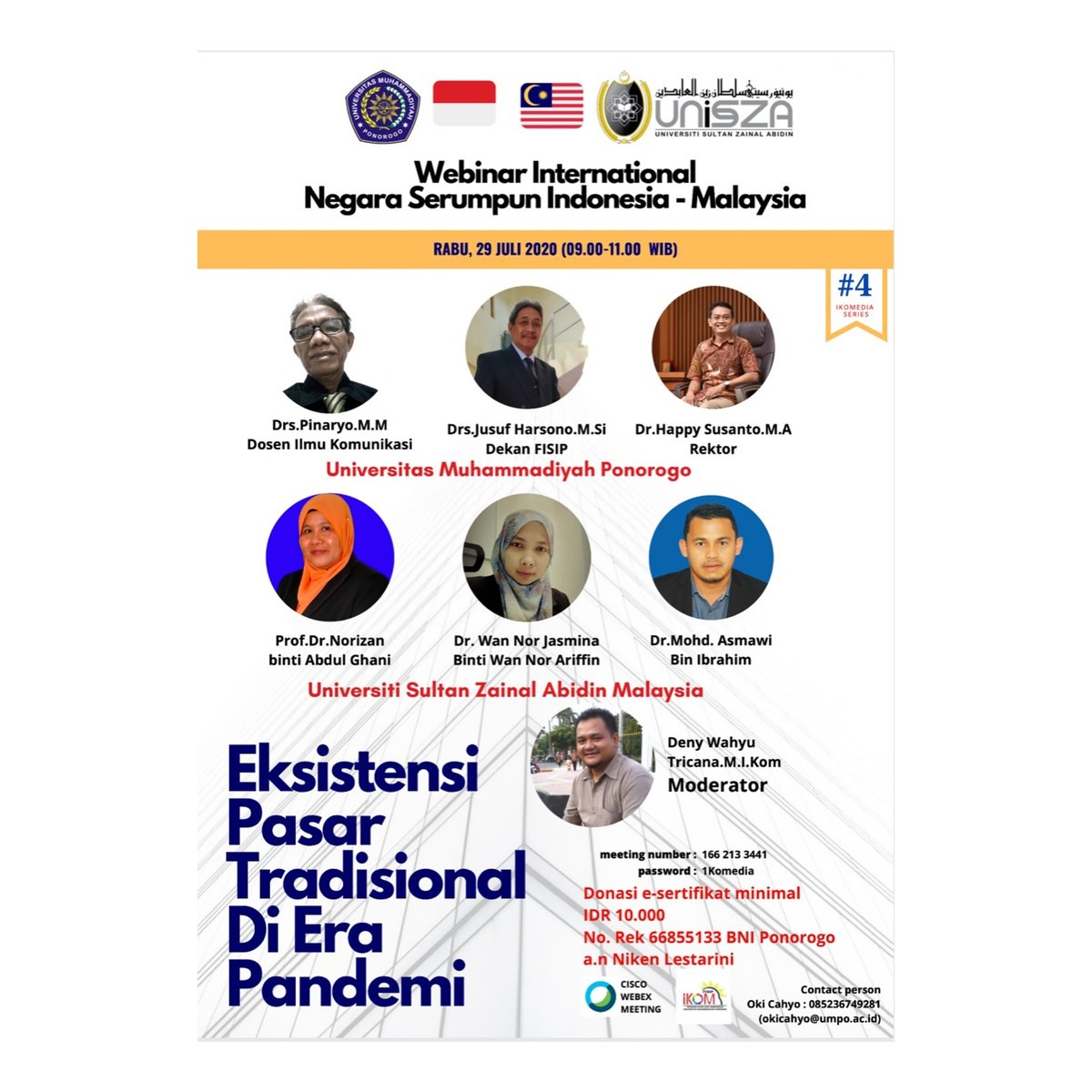 ikomediaumpo's tweet photo. Prodi Komunikasi Unmuh Ponorigo akan kembali mengadakan webinar series 4 dengan tema eksistensi pasar tradisional di era pandemi. 
Rayakan! 

@humas_umpo 
@APIKPTM 
@diktilitbang https://t.co/YttekH1e83
