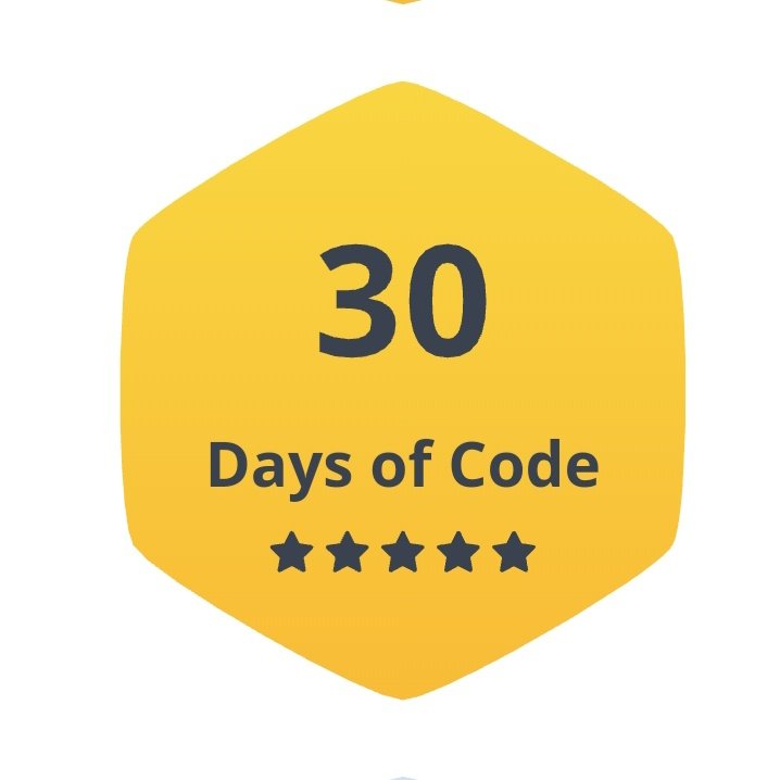 Saurabh (@saurabh_tambe_) on Twitter photo Just earned the Gold Badge for 30 Days of Code on <a href="/hackerrank/">HackerRank</a>!
Start your day with a new challenge and learn new things.
Thank you <a href="/hackerrank/">HackerRank</a> for such learning opportunities!!
#hackerrank #30DaysOfCode #LearningNeverStops #ProblemSolving
#Coding Just earned the Gold Badge for 30 Days of Code on <a href="/hackerrank/">HackerRank</a>!
Start your day with a new challenge and learn new things.
Thank you <a href="/hackerrank/">HackerRank</a> for such learning opportunities!!
#hackerrank #30DaysOfCode #LearningNeverStops #ProblemSolving
#Coding